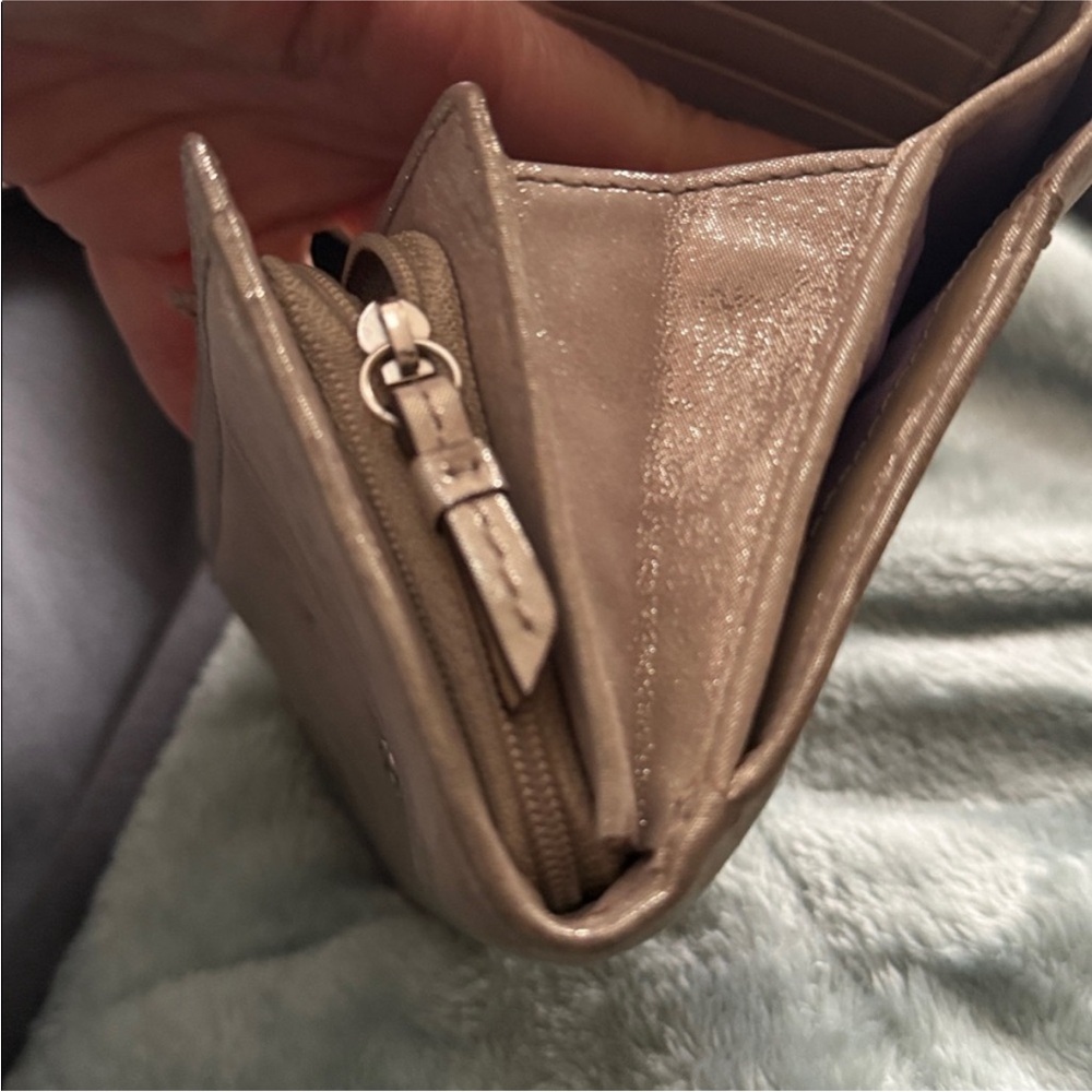 Coach Soho Champagne Gold Trifold Wallet - Picture 3 of 4